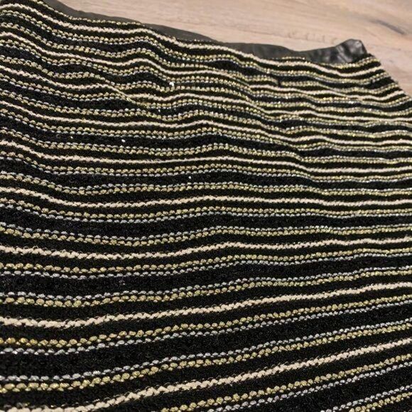 NWT Sanctuary Metallic Mini Skirt Faux Leather Waist - Picture 2 of 6